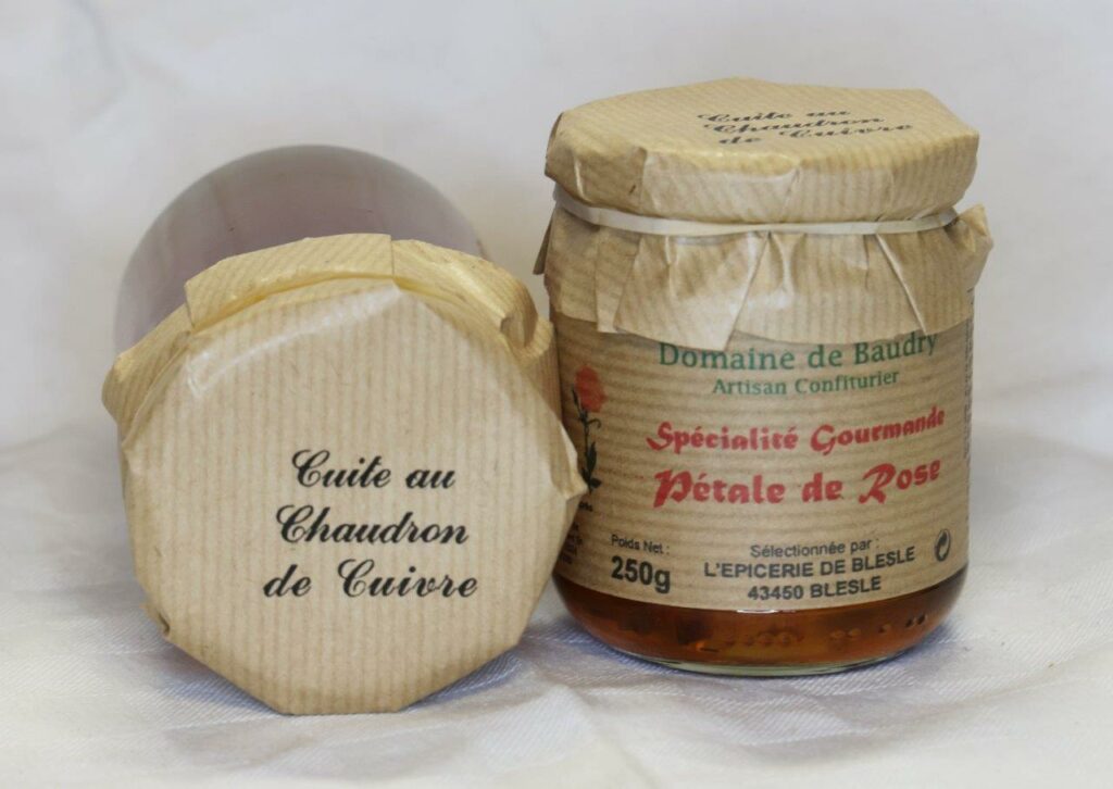 Spécialité Gourmande Pétale de Rose 250gr Confiture Artisanale "Domaine de Baudry" Artisan confiturier