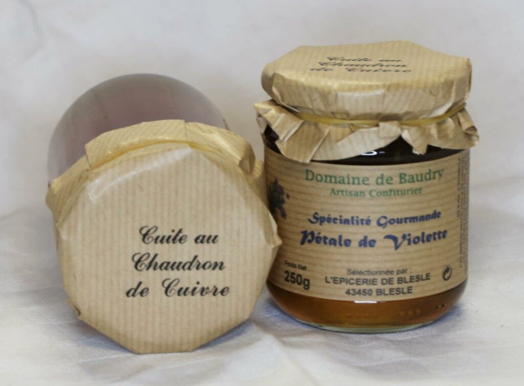 Spécialité Gourmande Pétale de Violette 250gr Confiture Artisanale "Domaine de Baudry" Artisan confiturier