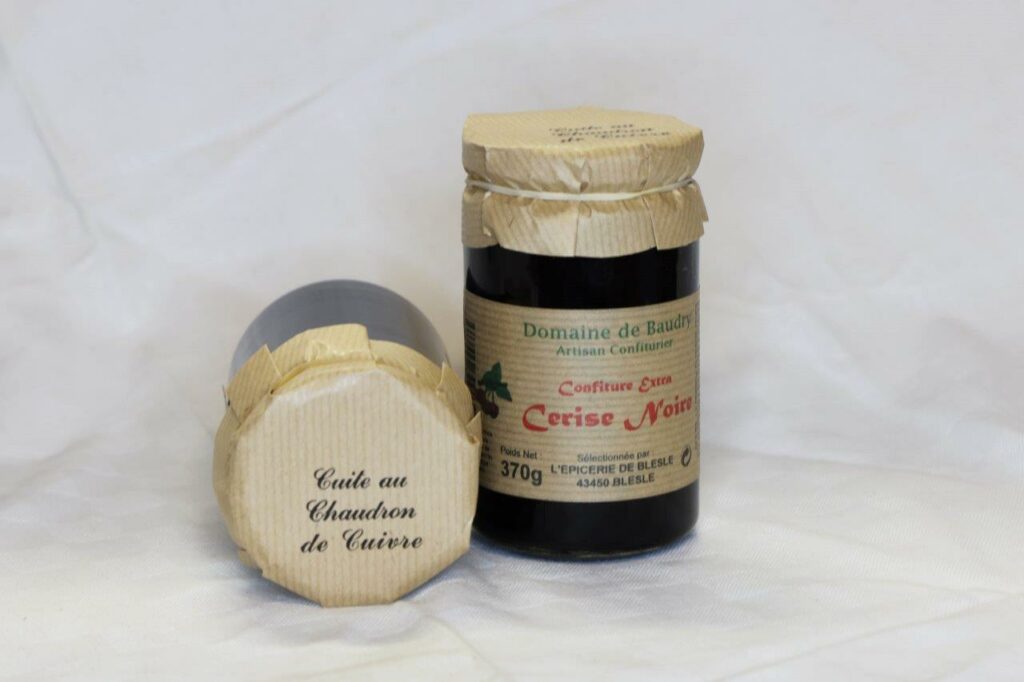 Confiture Extra Cerise Noire 370gr Confiture Artisanale "Domaine de Baudry" Artisan confiturier