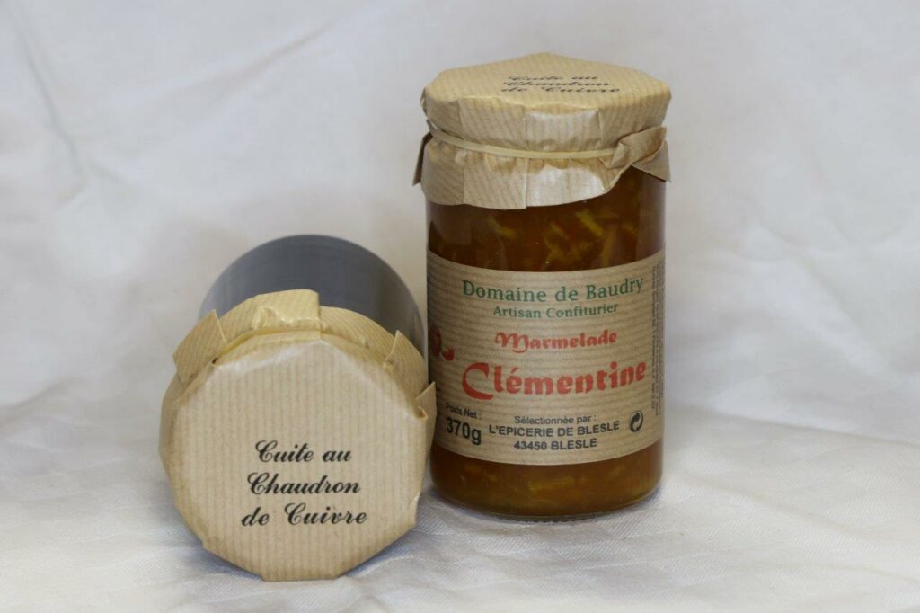 Marmelade Clémentine 370gr Confiture Artisanale "Domaine de Baudry" Artisan confiturier