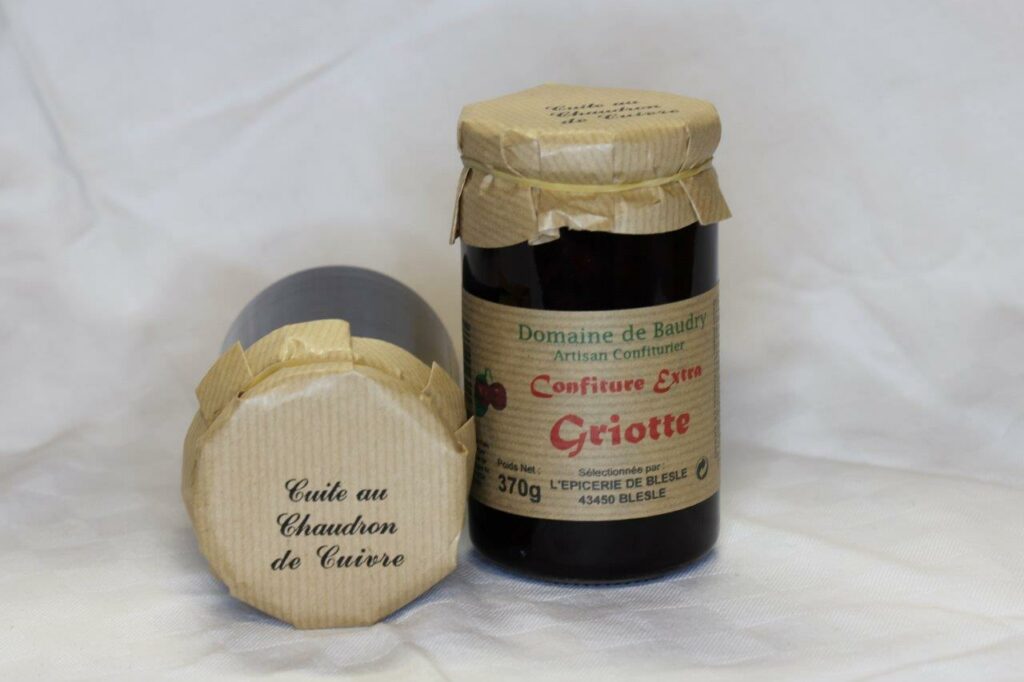 Confiture Extra Griotte 370gr Confiture Artisanale "Domaine de Baudry" Artisan confiturier