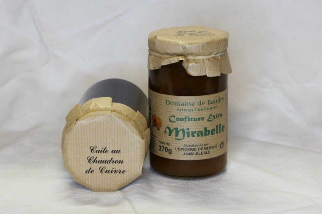 Confiture Extra Mirabelle 370gr Confiture Artisanale "Domaine de Baudry" Artisan confiturier