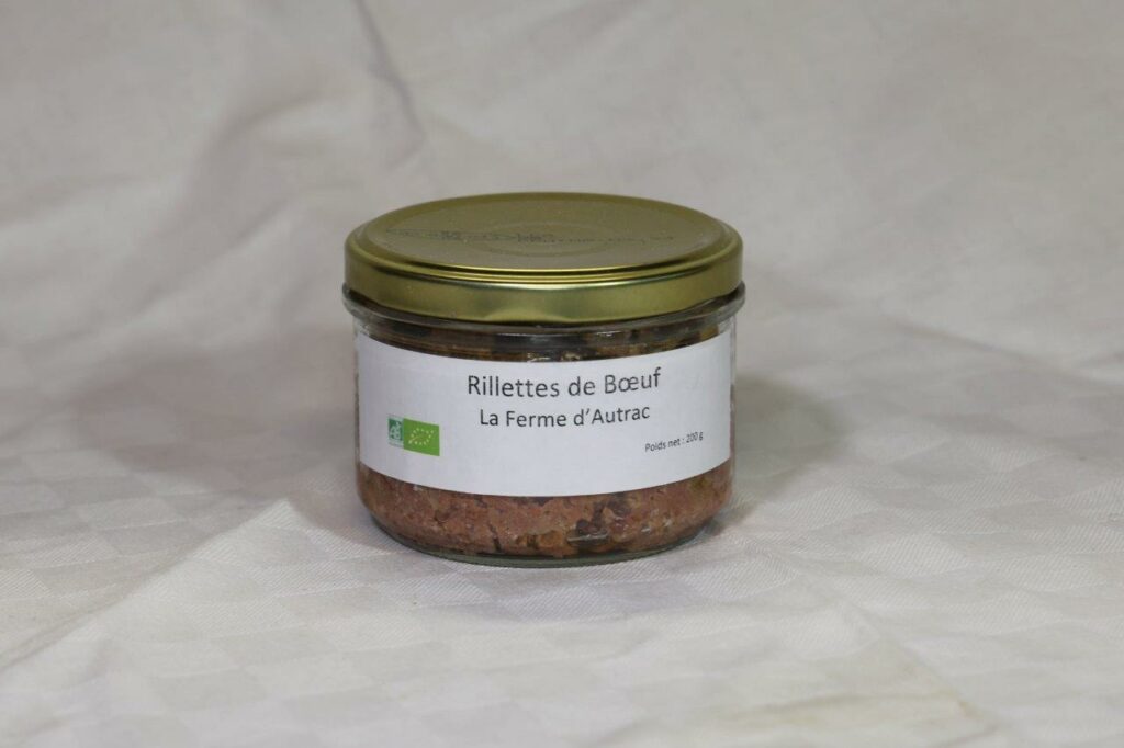 Rillettes de Bœuf Bio 200gr "la Ferme d'Autrac"